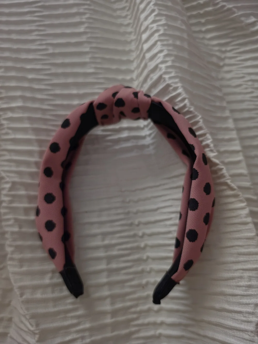 Pink Polka Dot Top Knotted Headband Like New